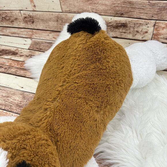 Best Made XL Large St Bernard Laying Down Dog Plush Brown White Floppy Beethoven - Picture 3 of 8